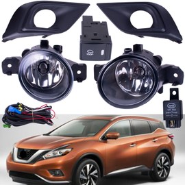 Tiny Force Pair Of Fog Lights Lamps Kit Compatible With Nissan Murano 2015-2018 With Cover + Switch + Wiring ‎Replaces NI1039137 620745AA2A 622565AA0A NI1038137 NI2592122 261509B91C NI2593122
