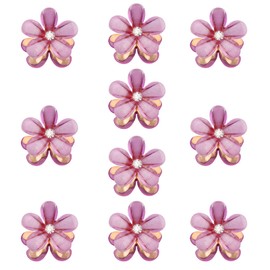 10 Pcs Mini Diamond Hair Claw Clips,Small Hair Clips Flower Hairpins Hair Accessories for Women,Girls,Sweet Mini Barrettes Hair Styling Accessories for Photograph,Daily,Party,Wedding (purple)