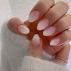 KQueenest Gradient Rosa Press On Uñas Ovaladas Cortas, Prensas de