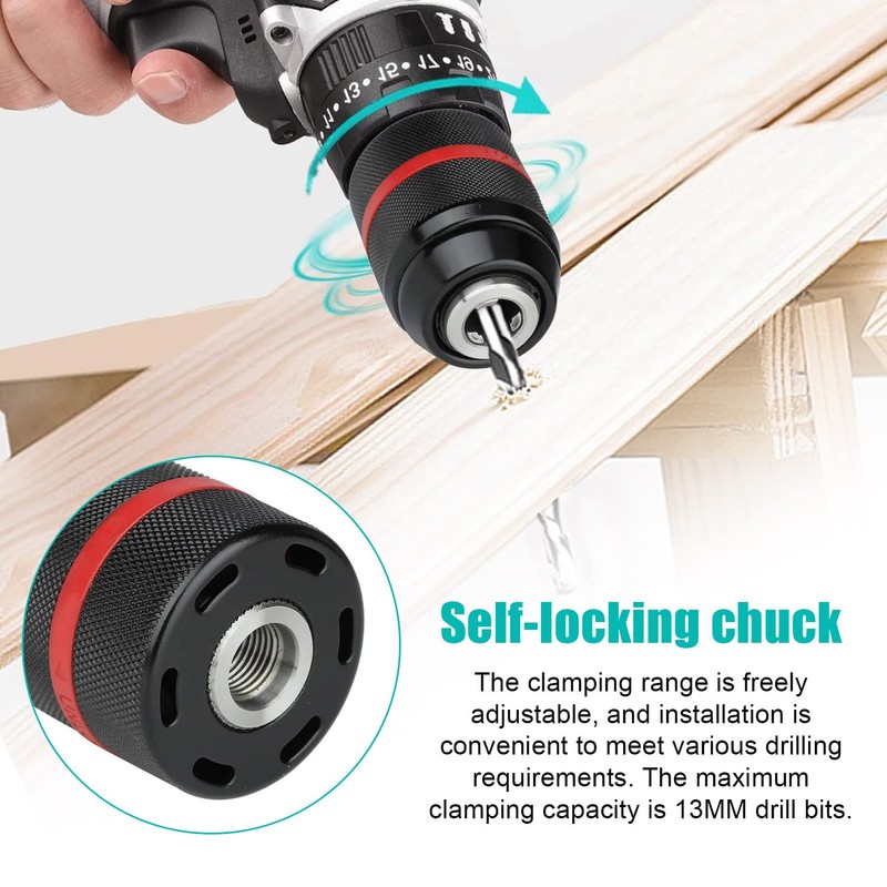 SDS Metal Keyless Chuck Adapter Hexagonal Span Width: 1.5-13 mm,