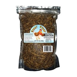 Wormy Worms Mother Clucker's Eggcellent Treat Mix for Chickens w/Dried Mealworms Crickets Silkworm Pupae Locusts Superworms River Shrimp (1.5 LB)