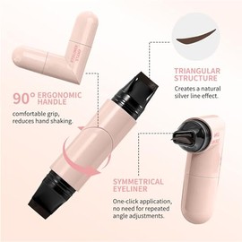 Bluemega Delineador de Ojos Duradero con Sello de Un Toque, Negro | Lápiz de Ojos, Delinea con Precisión, Impermeable, Resistente al Sudor, Sin Manchar, Perfecto para Ojo de Gato