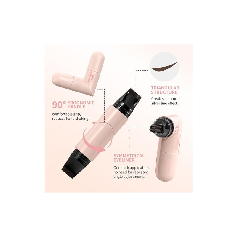 Bluemega Delineador de Ojos Duradero con Sello de Un Toque,