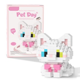 Scosloo Micro Mini Building Blocks Cat Series, Animals Model Toy Party Favors for Kids, Creative Building Blocks Toys, Birthday Gift for Boy Girl Ages 6-12+ (Munchkin Cats)