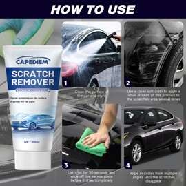 8Pcs Nano Sparkle Cloth Car Scratch Remover,Black Touch Up Paint for Cars, Easy & Quick Black Car Paint Scratch Repair, 2 in 1 Automotive Touch up Paint Pen 0.4 oz, Nano Sparkle Cloth