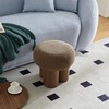 YOPENG 16.54" Mushroom Shape Small Footstool, Teddy Ottoman, Boucle Foot