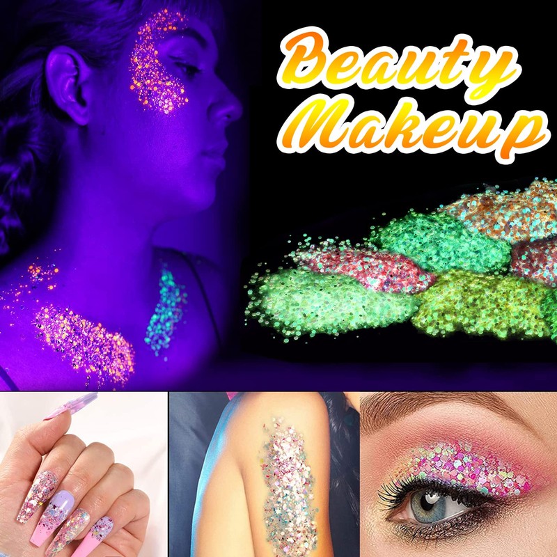 JEMESI Luminous Sequins, Yellow 100 g Opal Chunky Glitter, Glitter