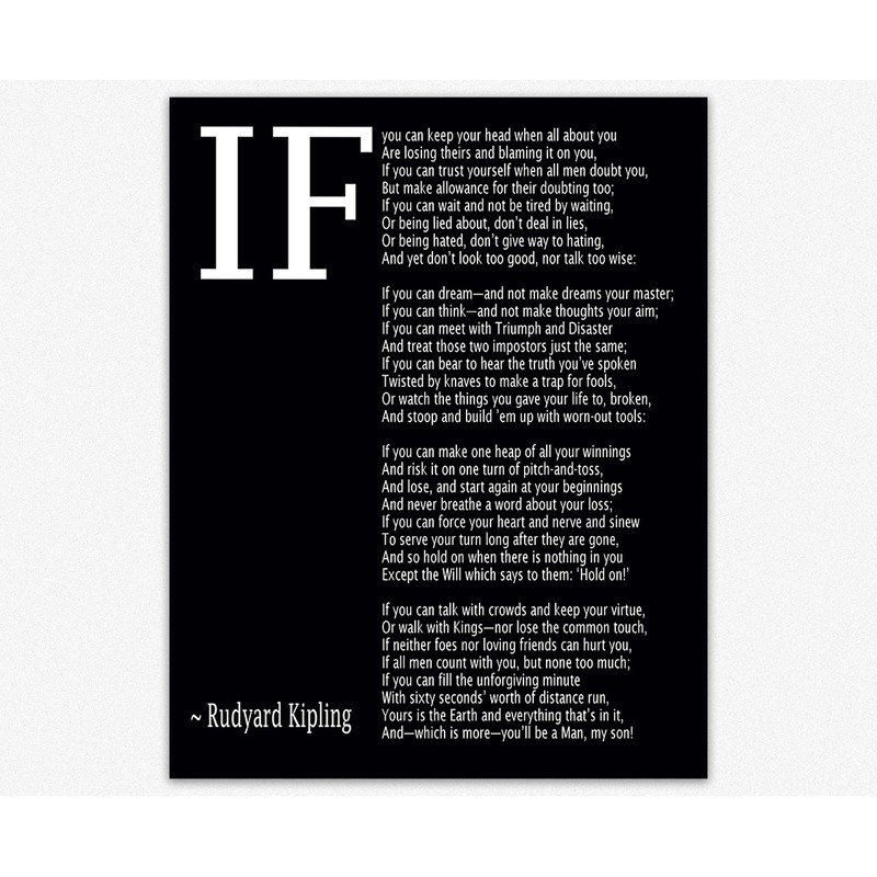 Wallbuddy If Poem Invictus Poem and Desiderata Inspirational Poems Set