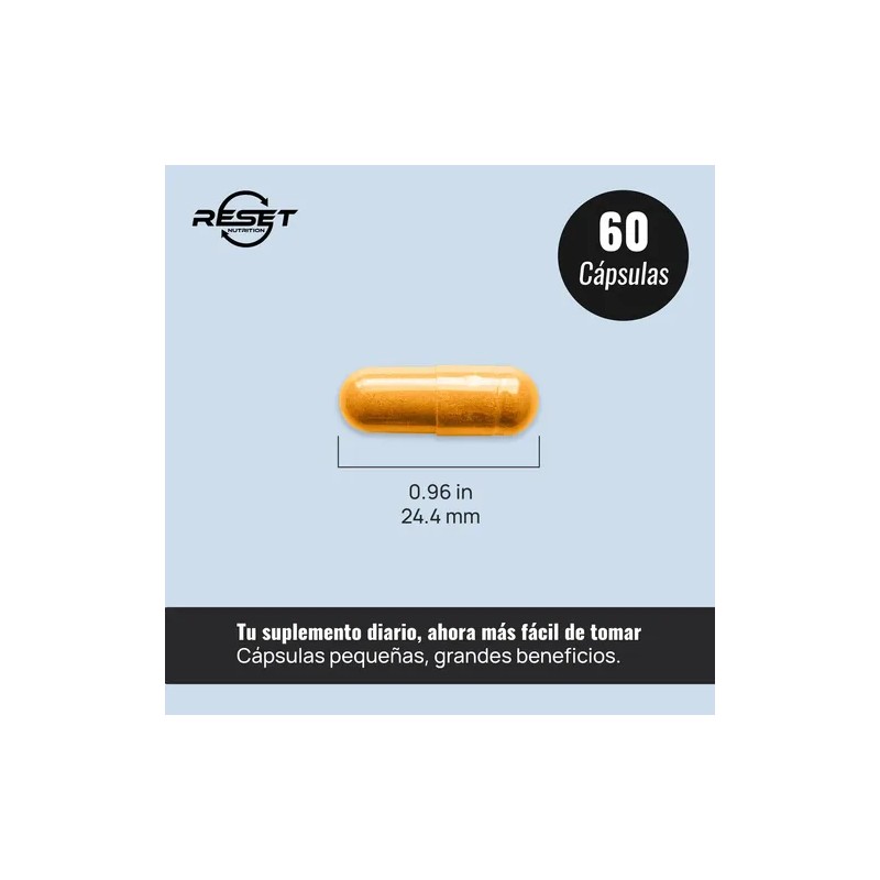 Reset Nutrition Turmeric Cúrcuma Salud Articulaciones 60cáps Sin Sabor