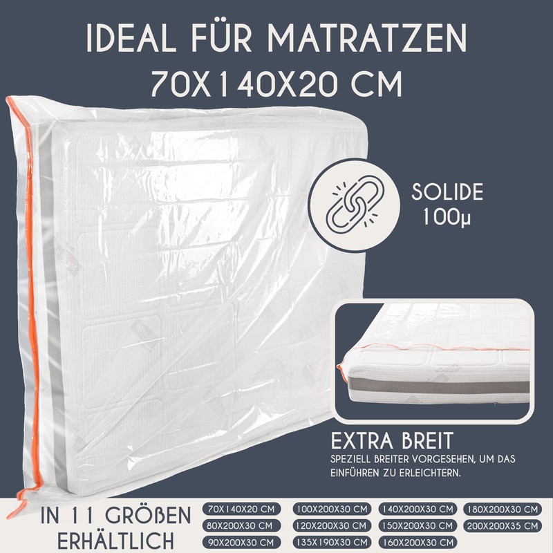 Plastic Mattress Cover 70 x 140 cm (Thickness 20 cm)