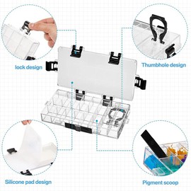 OVNSHVN 2-Piece Paint Palette Box 24 Well Airtight Watercolour Paint Storage Container Stay Wet Paint Organiser