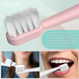 Samseel Pink*2,Sonic Electric Toothbrush Lasting for 90 Days Travel Essential Waterproof Portable Mini Design for Daily Oral Care Business Travelling and Holiday Use