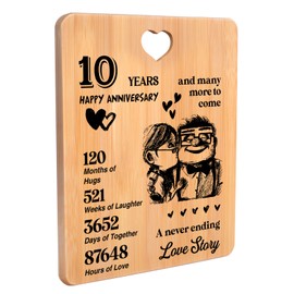 10th Anniversary Wedding Gifts for Couples, 10th Anniversary Chopping Boards Gifts, 10th Wedding Gifts Anniversary for Wife Husband, 10 Years Anniversary Presents for for Her Girlfriend Boyfriend