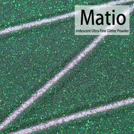 Matio Iridescent Ultra Fine Glitter Powder, 7.76oz/ 220g Emerald Green Craft Resin Glitter, 1/128" Metallic Nail Sequins Flakes for Epoxy Resin Tumbler, Nail Art, Slime, Body Face, Festival DIY Decor