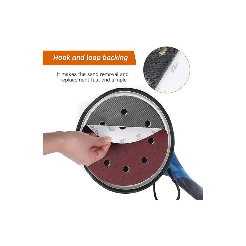 180mm Sanding Discs 40 Grit, 30Pcs Hook and Loop Sander