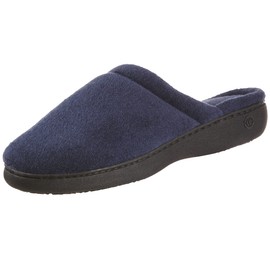 isotoner Women's Indoor/Outdoor Slip-on Secret Sole Clog Slippers with Memory Foam Comfort and Heal Suppport, Navy Rounded, 8/9