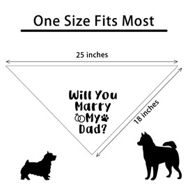 Will You Marry My Dad Wedding Engagement Valentine's Dog Bandana Pet Scarf Bibs Accessories for Dog Wedding Bandana Gift for Dog Lover Wedding Photo Props Accessories