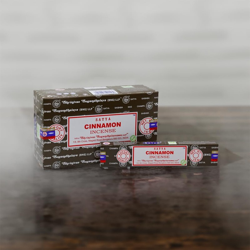Satya Incense Sticks, 12 Packs x 15g, Cinnamon