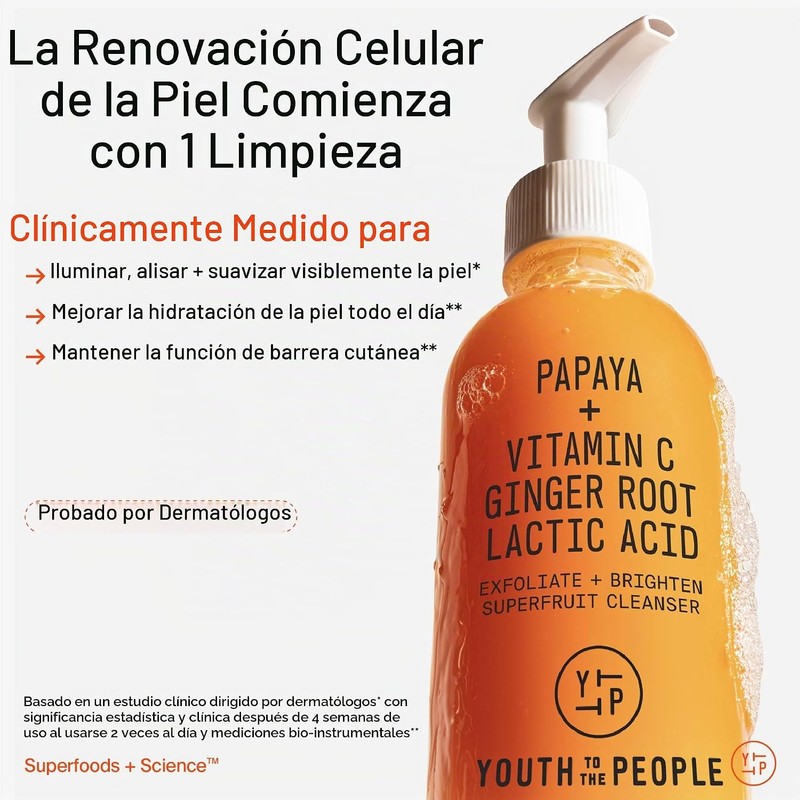 Limpiador Facial Exfoliante Superfruit 145 ml para Iluminar y Suavizar
