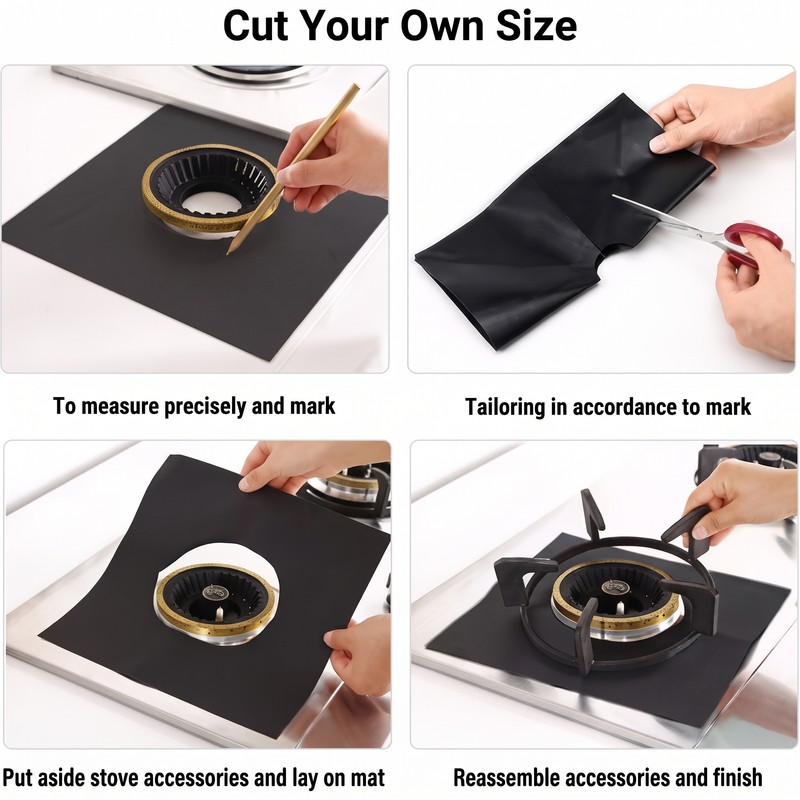 Reusable Stove Burner Covers Set 4PCS – Non-Stick Washable Gas
