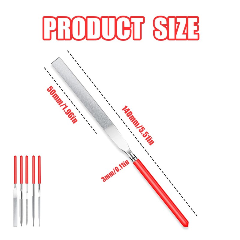 WeddHuis 5 Pieces Mini File Set, Needle Files Set, Metal