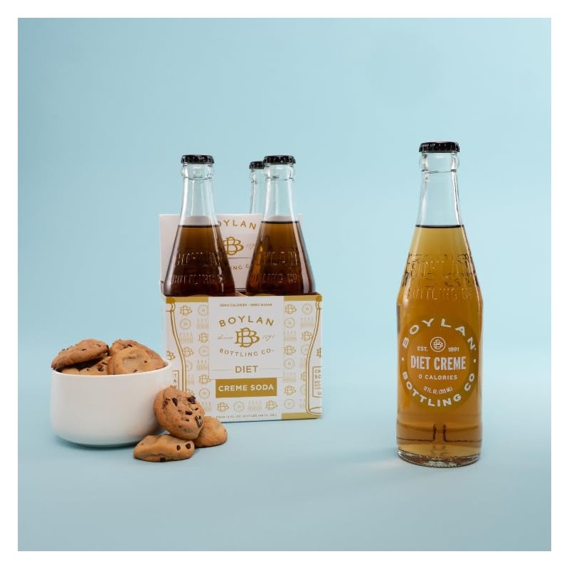 Boylan Bottling Craft Diet Creme Soda 12oz Glass Bottle (Pack