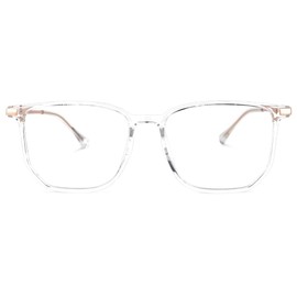 Zeelool Readers Retro Rectangle Reading Glasses for Women Men with Standard Anti-Reflective Coating Fezell ZTT123484-02(Crystal, 2.50)