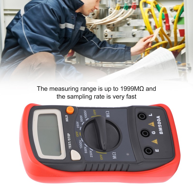 BM500A 1000V LCD Resistance Tester Digital Insulation Resistance Meter Megohm
