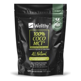Wellthy 100% Coco Mct All Natural 120caps Sabor Neutro