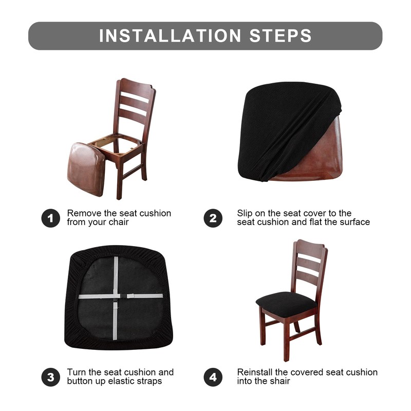 Genina Waterproof Dining Chair Seat Covers for Kitchen - 100%