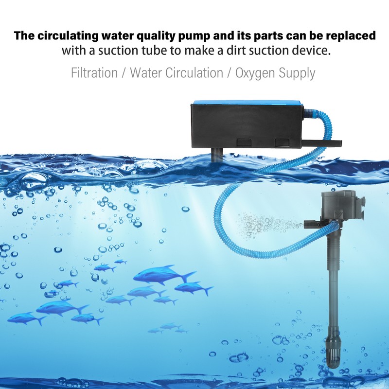 220‑240V 3 in 1 Aquarium Fish Tank Filter Oxygen Increase