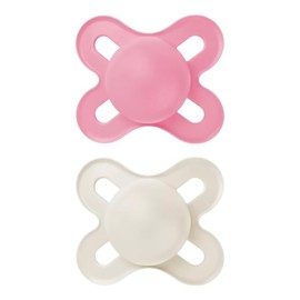 MAM Original Start Dummy for Newborns, Set of 2, Rubber with Dummy Box, 0-2 Months, Pink