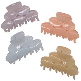 Topkids Accessories 4 Pc Hair Claw Pastel Clips Aesthetic Matte Hair Clip Claw for Women Large Clamps Colourful Grip Hair Clips Women Suitable for All Hair Types