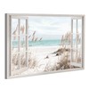 Beach Window Canvas Wall Art: Living Room Blue Ocean Scene