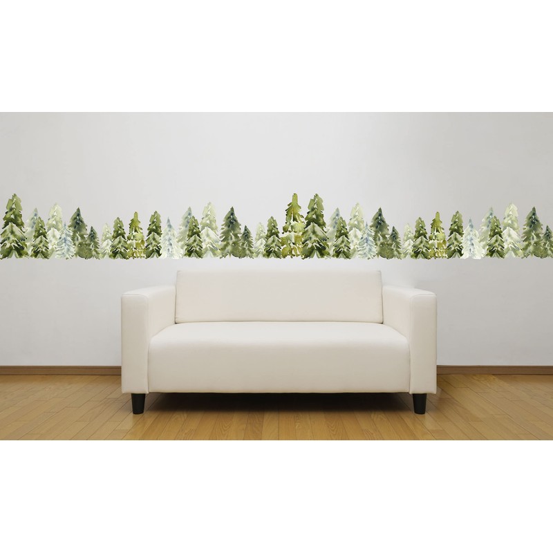 Pine Tree Wall Border Decal - 6 feet x 15