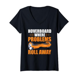 Womens Hoverboard Owner Roll One Wheel Hoverboard Hoverboarder V-Neck T-Shirt