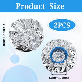 2 Pcs Heat Cap for Deep Conditioning Hair Cap for Oil Treatment Double Layer Aluminum Foil Heat Cap Reusable Steam Cap Processing Caps Shower Cap for Long Thick Hair Dyeing Home Salon Black Blue