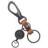 [highstyle] Tochigi Leather & Carabiner & Reel Key Chain Antique