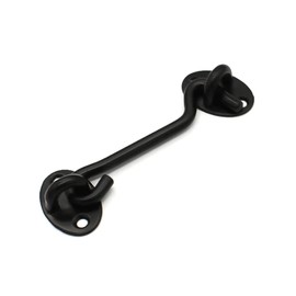 ExcInter Door Hold Open Black 10 inch Stainless Steel Cabin Hook Heavy Duty and Eye Latch Lock Shed Gate Door Chrome Cabin Hook