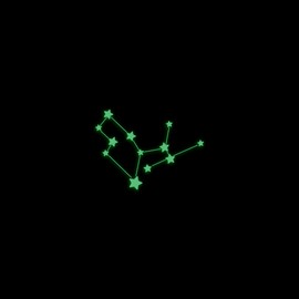 Virgo Zodiac Constellation Star Map Glow in The Dark Sticker Decal for Phone Tablet Laptop Car Truck Window | 2" Sticker | Green
