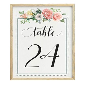 Darling Souvenir caligrafía 1 -40 números de mesa florales boda recepción decoración tarjetas de mesa (5 x 7 pulgadas)