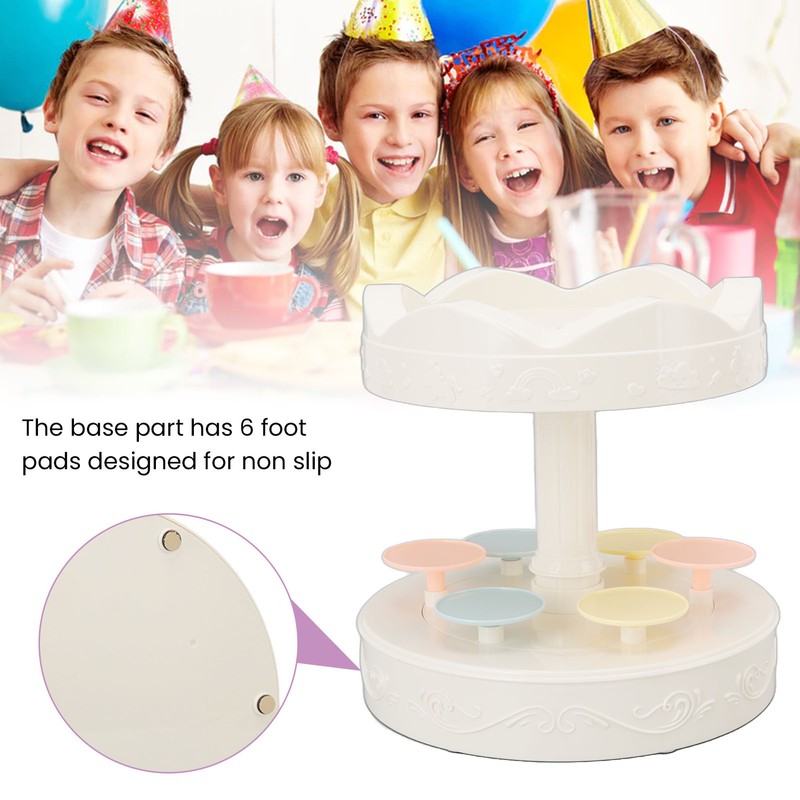 Rotating Dessert Machine Automatic Revolving Double Layer Dessert Display Stand