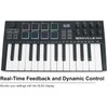 Rockville M25 BLACK 25 Key USB Wireless MIDI Keyboard Controller,