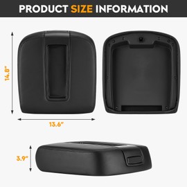 Black Center Console Cover Armrest Lids with Base for 07-13 Chevy Avalanche Suburban Tahoe, 07-14 Silverado/GMC Sierra 1500 2500HD 3500HD, Yukon XL, Replace 15217111 15941534 19328718