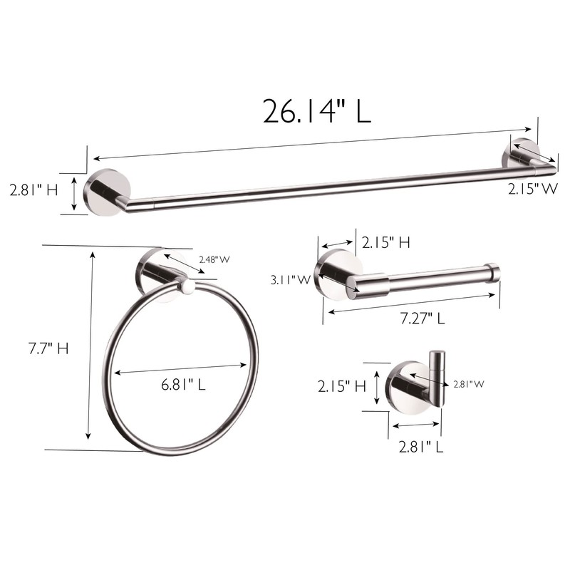 San Martin Towel Bar 24" Polished Chrome