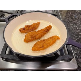 Geaux Cook 3 Piece Purple & Gold Enamel Coated Cast iron Cookware Set, 4 Qt Dutch Oven, 10" Skillet, Lid fits both Dutch Oven and Skillet