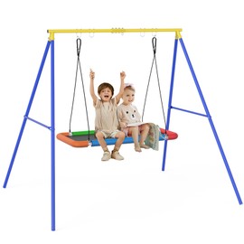 Sedeke 60" Platform Swing Set, Waterproof Flying Swing Seat, 720lbs Weight Capacity, with Adjustable Hanging Straps, Swing Sets for Backyard, for Indoor and Outdoor Playground