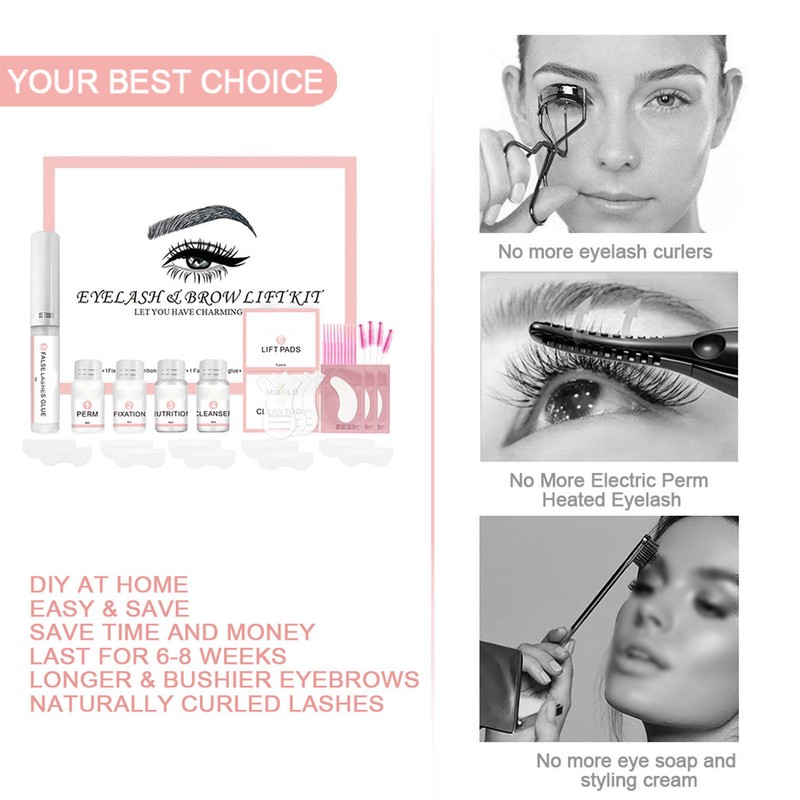 Eyebrow Lamination Kit Semipermanent Safe Moderate 6 to 8 Weeks