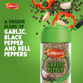 Schwartz Garlic Pepper 45 G | Jar | Pack of 6 | A Blend wit Garlic, Black Pepper & Bell Peppers | Versatile Cooking Ingredient