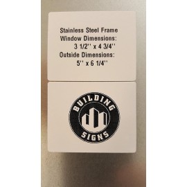 BUILDINGSIGNS.COM Elevator Inspection Frame 3.5x4.75 stainless Steel-REF24-10